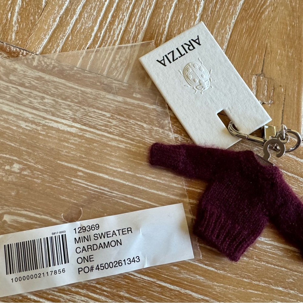 Aritzia Mini Sweater Keychain/ bag charm in Deep Purple